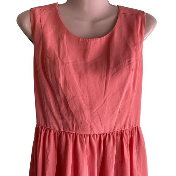 Forever 21 Dress Womens Medium Pink Sleeveless Fit Flare Open Back Lined Party - Picture 3 of 8